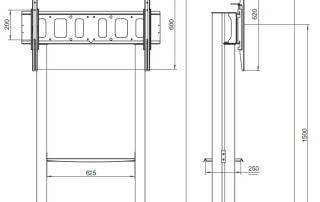 11450- SCENARIO – Stand/cart floor flat panel support